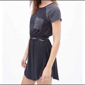 Forever 21 Black Grey Medium T-Shirt Dress